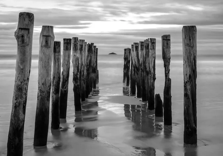 blue+poles+black-&-white